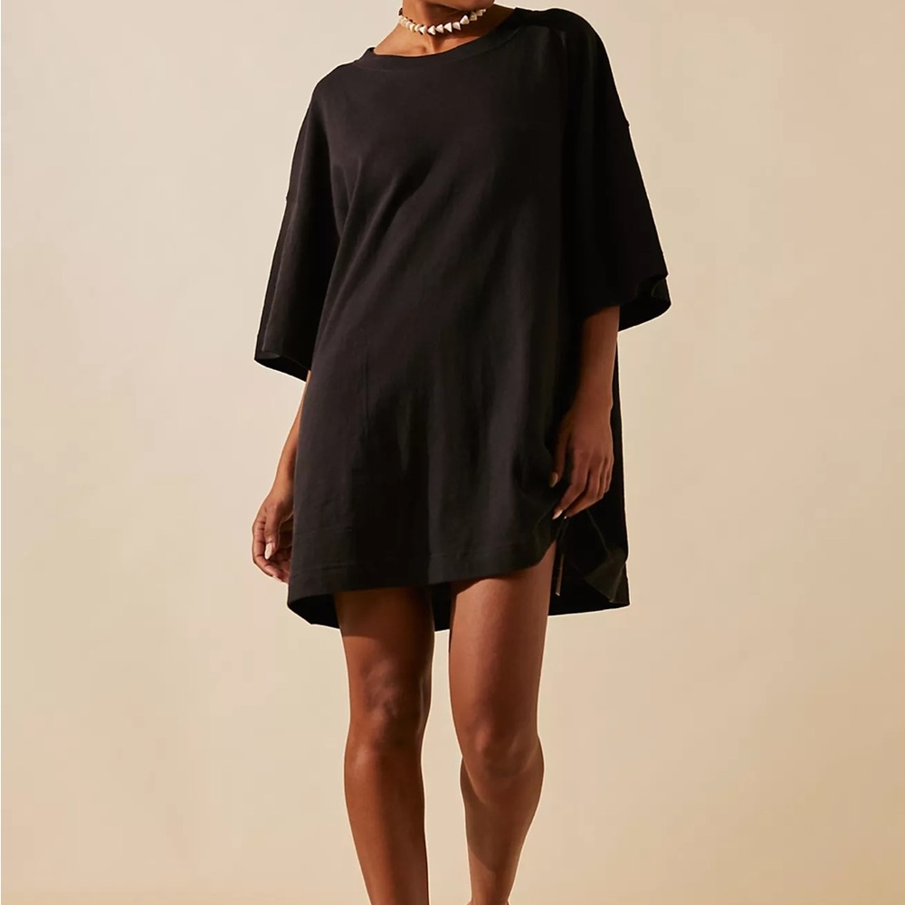 Free People black essential extreme tee mini dress